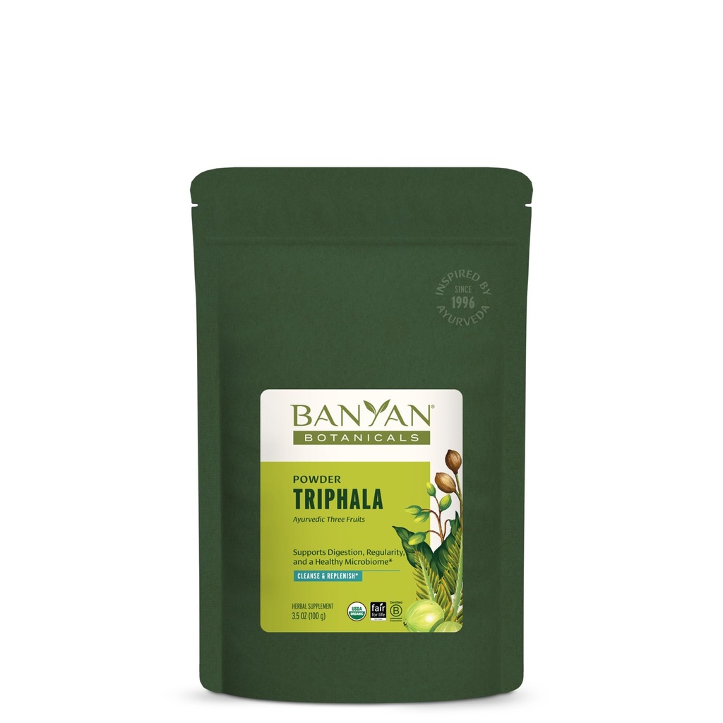Banyan Botanicals Triphala Powder - Organisk fordøjelse Supplement med Amla, Haritaki & Bibhitaki - Fordøjelse, Colon Support & Sund Gut Microbiome * - 3,5 oz - ikke-GMO bæredygtigt sourced Vegan