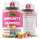 10 i 1 immunsupport Gummies, w / Echinacea, Elderberry C-vitamin og zink, Selenium, D3 5000IE, Magnesium, Daglig immunbooster Multivitamin, for Antioxidant Bone Energy, 1 pakke