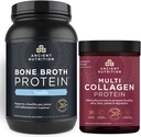 Ancient Nutrition Bone Broth Protein Powder, Vanilla, 40 Servere + Multi Collagen Protein Powder, Unflavored, 45 Servere