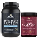 Ancient Nutrition Bone Broth Protein Powder, Vanilla, 40 Servere + Multi Collagen Protein Powder, Unflavored, 45 Servere