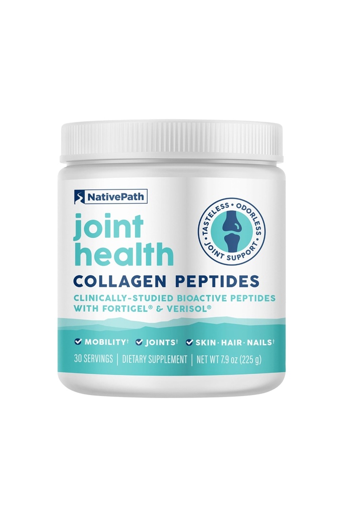 NativePath fælles sundhed Advanced Formel, Type 1 & 3 Peptider med Fortigel & Verisol, Grass- Fed Uflavored Collagen for kvinder & mænd, 30 Servering