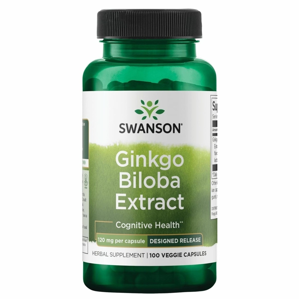 Forsinkelse- Release Ginkgo 120 mg 100 Caps by Swanson Ultra