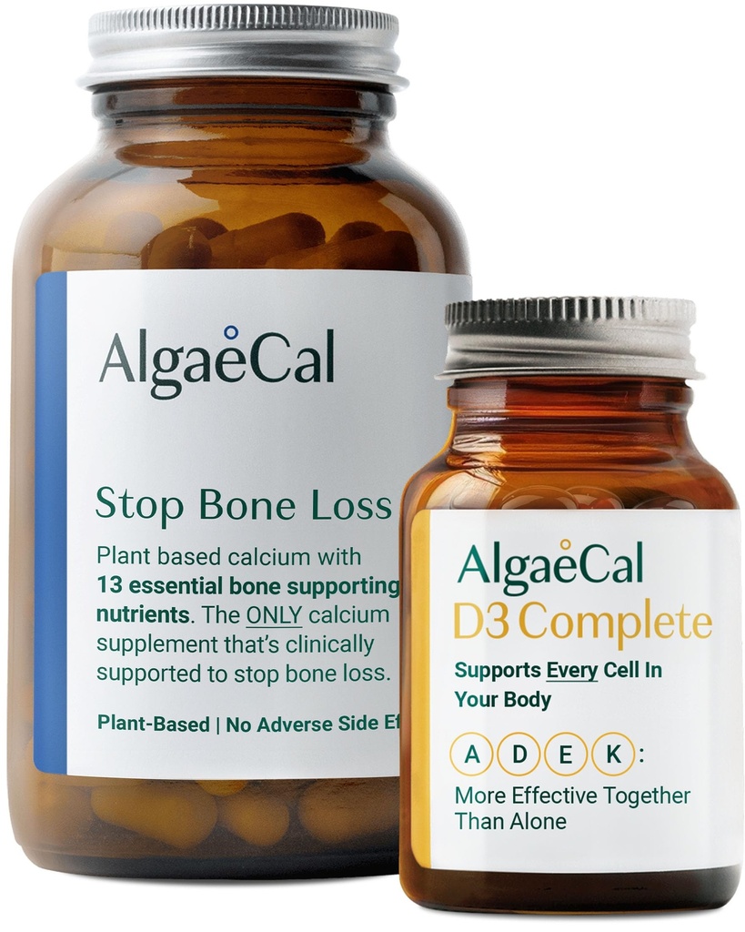 ALGAECAL Bundle - D3- vitamin Complete (1000 IE) + K2, VIT E, VIT A Basic Plant- based Calcium til benstøtte