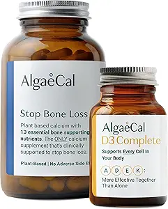 ALGAECAL Bundle - Vitamin D3 Complete (1000 IU) + K2, VIT E, VIT A Basic Plant-Based Calcium for Bone Support