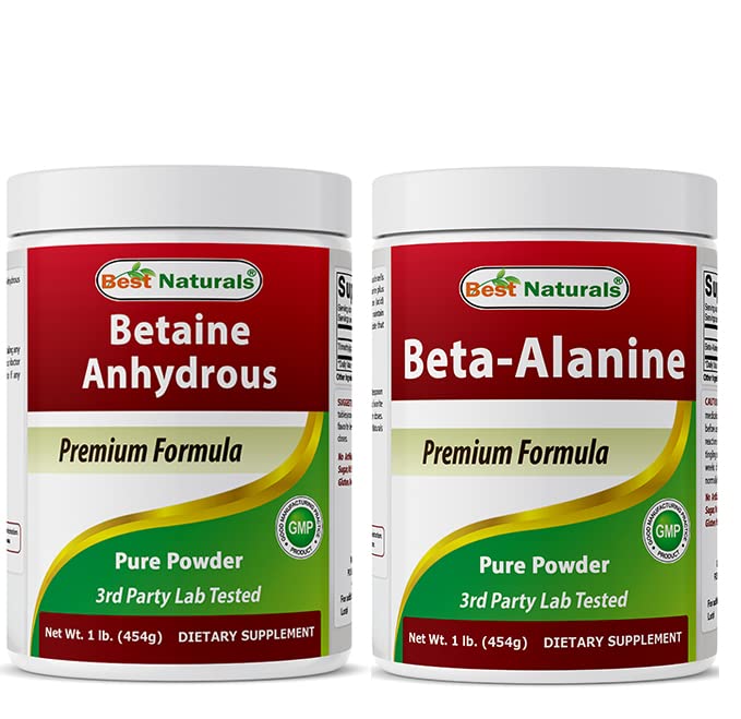 Betaine Anhydrous (TMG) Powder 1 Lb & Beta Alanine Pure Powder 1 Lb