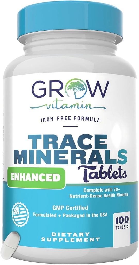 dyrke vitamin Trace Minerals Forbedret kompleks - Komplet med 70 + Næringsstof- Dense Health Mineral - 100% naturlige ingredienser - 100 tabletter
