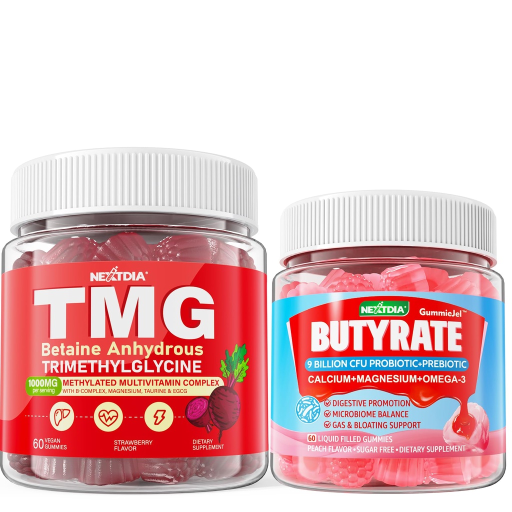 Nextdia Butyrate, TMG Supplements Gummies, 4Pack
