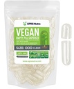 XPRS Nutra Vegan Størrelse 000 Tomme kapsler - 100 Grev Tomme Veganske kapsler - Vegetarisk Pill - DIY Vegetabilsk Kapsel Fyldning - Veggie Caps piller