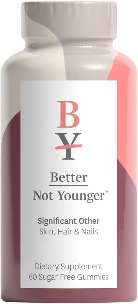 Bedre ikke yngre betydeligt andet hår, hud og negle tillæg - sukkerfri gummies for hårvækst med vitamin A & biotin - Cruelty- fri kvinder hårvækst behandling - 60ct, Strawberry Flavor