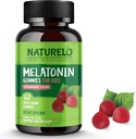 NATURELO Melatonin Gummies for Kids Non-GMO, Glutenfri, Soy Free - Strawberry Flavor - Gentle Sleep Supplement - 60 Vegetarisk Gummies