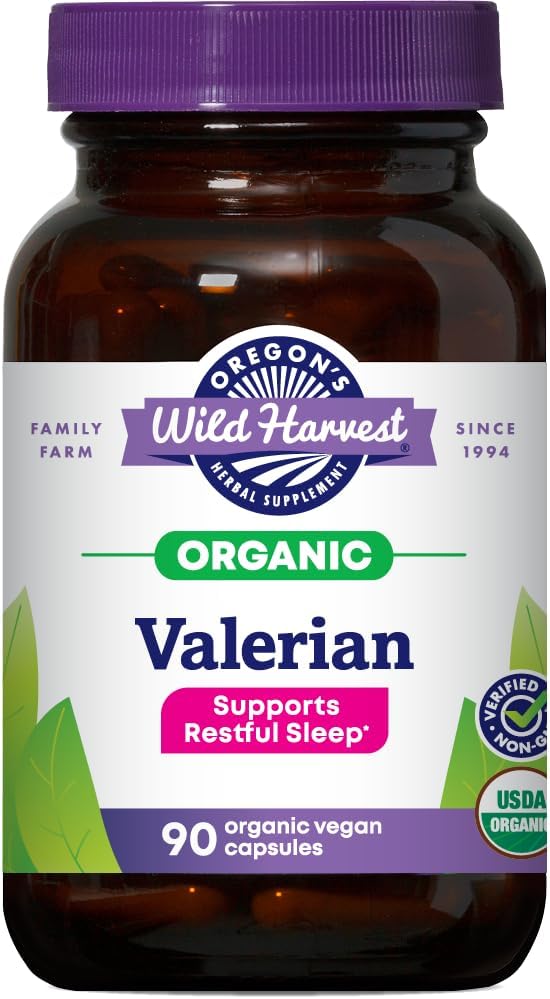 Oregon 's Wild Harvest, Certified Organic Valerian, Herbal Aid, 900 mg, 90 Greve