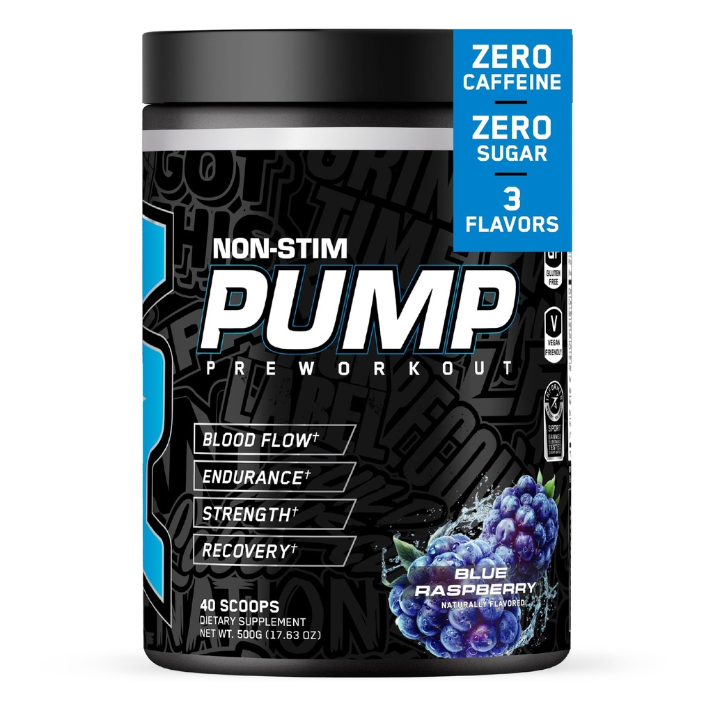 All Black Everything Non Stim Pre-Workout | Preworkout Energy Drink Mix | Caffeine Free | Creatine, Beta Alanine & Citrulline | Energy Supplement for Men & Women | Blue Razz | 40 Servings