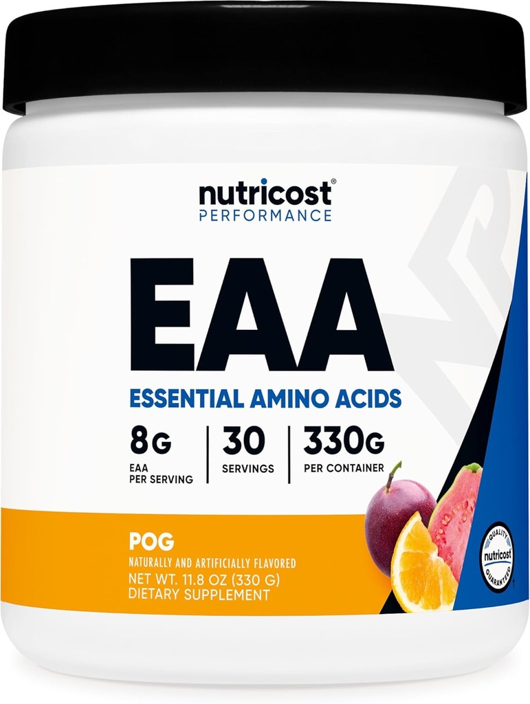 Nutricost EAA Powder 30 Servering - Passionsfrugt, Orange og Guava (POG) - Essential Aminosyrer - Non- GMO, Gluten Free, Vegetarisk Friendly