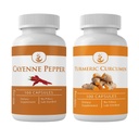 PURE ORIGINAL INGREDIENTS Cayenne Pepper & Turmeric Curcumin Capsules Bundle (100 Capsules Each) No Additives or Fillers, Lab Verified