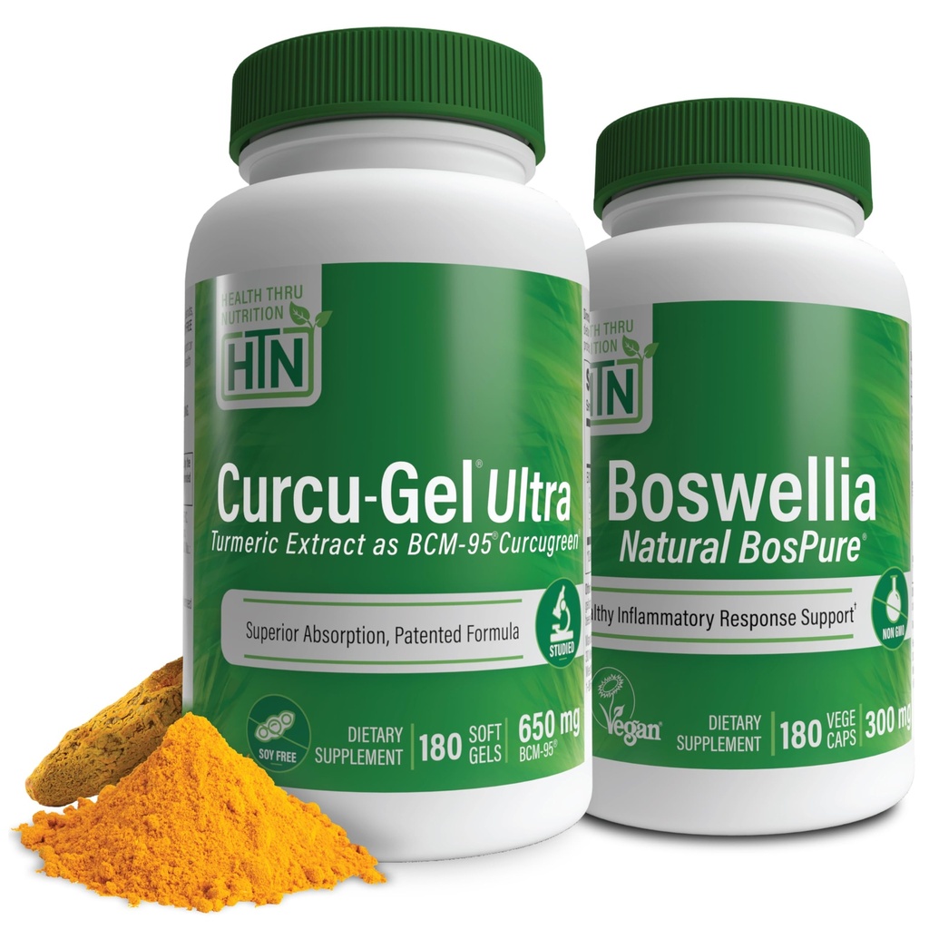 Health Thru Nutrition BCM-95 Curcumin + BosPure Boswellia Super Bundle - 6 Month Supply