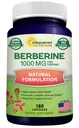 aSquared Nutrition Pure Berberine 1000mg Supplement - 180 Veggie Capsules, Natural Berberine Hydrochloride HCL Plus, Max Strength 1000 mg (2X 500mg), Potent Berberine Vegan Extract