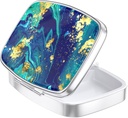 Nipichsha Pill Box, Lille Pill sag for purse & Pocket, Cute Travel Medicine Organizer, Portable Medicine Container Holder til at holde vitaminer, Medicin, Fish Oil & Supplement, Ocean Teal Marble