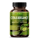 Citrus Bergamot 50: 1 Extract 20,400mg with Red Yeast Rice, Hvidløg, Artiskok for Sund Kolesterol, Heart Health - Made in The USA (150 Greve (Pack of 1))