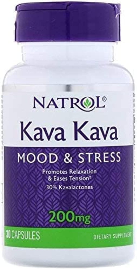 Natrol Kava Kava Capsule, 200 Mg - 30 per pakning - 3 pakker per kasse.