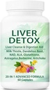Liver+ Advanced Capsules, 20-in-1 Liver Detox Supplement with Dandelion Root, Turmeric, Milk Thistle,Artichoke Leaf for Liver Cleanse & Digestion Aid Health, 60 Capsules