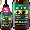 Mullein dråber til lunger, 144000mg Mullein Leaf ekstrakt til lunger rense & respiratoriske funktion sund vejrtrækning immunforsvar, fordøjelsessystem, naturlige herbal supplement sukker & alkohol-fri, 120-dages forsyning