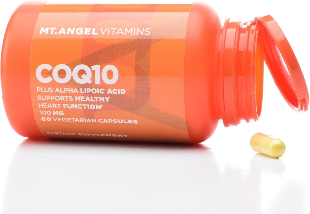 Mt. Angel Vitamin CoQ10 100mg Plus Alpha Lipoic Acid, Superior Absorption Natural Supplement Form of Coenzym Q10, with ALA, 30 Vegetar Capsules