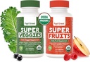 Feel Great USDA Økologisk Frugt og Grøntsager Kosttilskud Name 124; 20 + Super Reds & Greens for Natural Energy Support