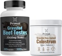 Primal Being Grassfed Beef Testes, 120 Capsules + Grassfed Beef Colostrum, 90 Grams unflavored Powder