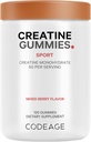 Kodeage Creatin Monohydrate Gummies Supplement - 5000mg Creatin - AstraGin Panax & Astralagus - Sport Gummy - Blandede berry flavor - Kettlebell Shape Vitaminer - Vegan - Non-GMO - 120 Gummies