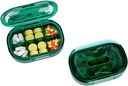 Lille Pill Box, Fugt Bevis Pill Case, Rejse Pill Organizer til Pocket Purse, Daglig Portable Medicin Vitamin, Fiskeolie, tillæg (grøn)