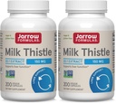Jarrow Formulas Milk Thistle Supplement 150 mg 30:1 Milk Thistle Extract Standardized to 80% Total Flavonoids,Dietary Supplement for Liver Function Support, 200 Veggie Capsules for 200 Day,(Pack of 2)