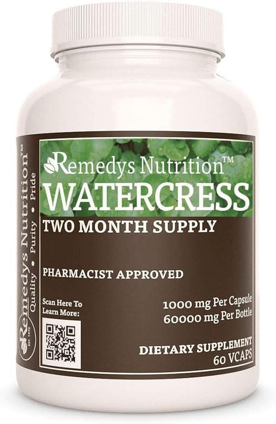 Remedy 's nutrition Watercress Note 124; 1.000 mg, 60 Vegansk Kapsler Urte Kosttilskud