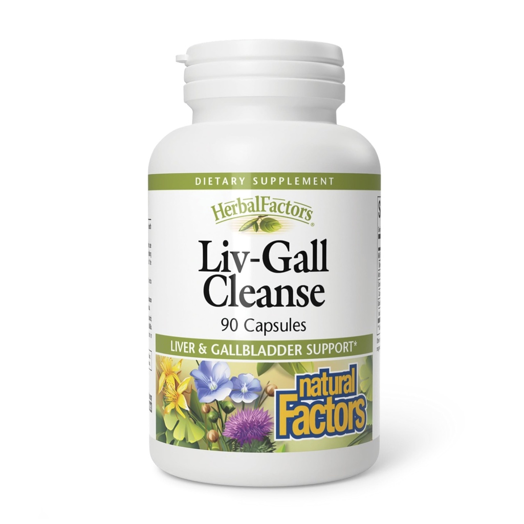 Natural Factors - HerbalFactors Liv-Gall Cleanse, Herbal Support for Liver & Gallbladder, 90 Capsules
