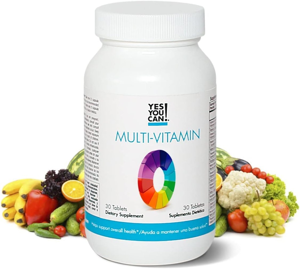 Yes You Can! Daily Multivitamins for Men and Women - Helps Assist Overall Health & Well-Being, Contains Antioxidants, Rich in Vitamin A, B, C & E - Daily Vitamins - 30 Tablets - 1 Pack