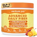 6-in-1 Daily Prebiotic Fiber Powder for Gut & Digestive Health, GLP-1 Friendly, Sugar Free Fiber Supplement Powder with Probiotics, Collagen Peptides & Electrolytes - For Women & Men - 7.8 OZ
