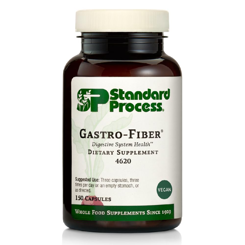 Standard Process Gastro-Fiber - Prebiotic Supplement for Digestive Health - Supports Gut Health with Apple Pectin - Maintains Immune Response - Vegan & Non-Soy - 150 Capsules (50 Servings)
