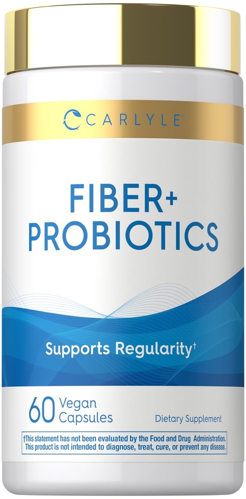 Carlyle Fiber and Probiotic Supplement | 60 Capsules | 14 Strains | Supports Regularity for Men and Women | Vegan, Non-GMO, Gluten Free