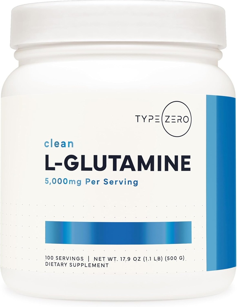 Type Zero L- Glutamin- pulver (500G) 3- Måned Supply Pure L- Glutamin- tillæg - Vegan, Gluten Free, No Fillers
