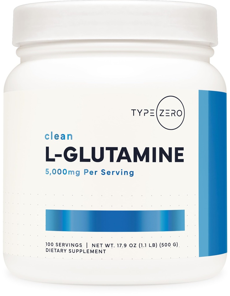 Type Zero L- Glutamin- pulver (500G) 3- Måned Supply Pure L- Glutamin- tillæg - Vegan, Gluten Free, No Fillers