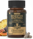 Digestive Enzymes Supplement with 100 Billion CFU Organic Probiotic & Prebiotic - Multi-Enzyme Formula for Women & Men - Supports Digestive & Gut Health, Aids Protein, Carb & Dairy Digestion, 60 Caps