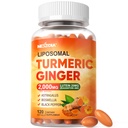 Liposomal Turmeric and Ginger Supplement Pills w/Lutein Zeaxanthin Softgels, Organic Turmeric Curcumin with Black Pepper 2000mg Gel Capsules, 95% Curcuminoids, Superior Absorption, Non-GMO, 120ct