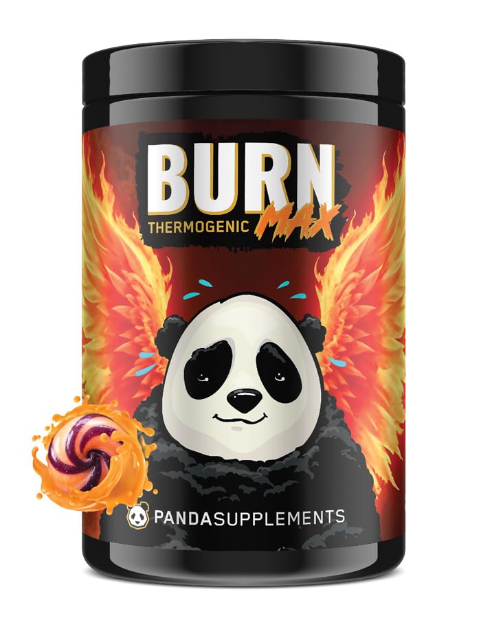 Underground Bio Labs: Panda Burn MAX Enhance Your Strength, Energy, Focus with Dual Source Caffiene (350mg), Alpha GPC, and MitoBurn® (Peach Berry Lollipop)(25 Servings)