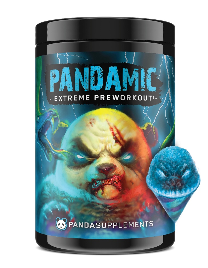 Underground Bio Labs™ Panda Supps - Pandamic Extreme Pre-Workout V2: Focus, Pump and Energy for Men and Women (25 Servings) (Blue Snow Cone)