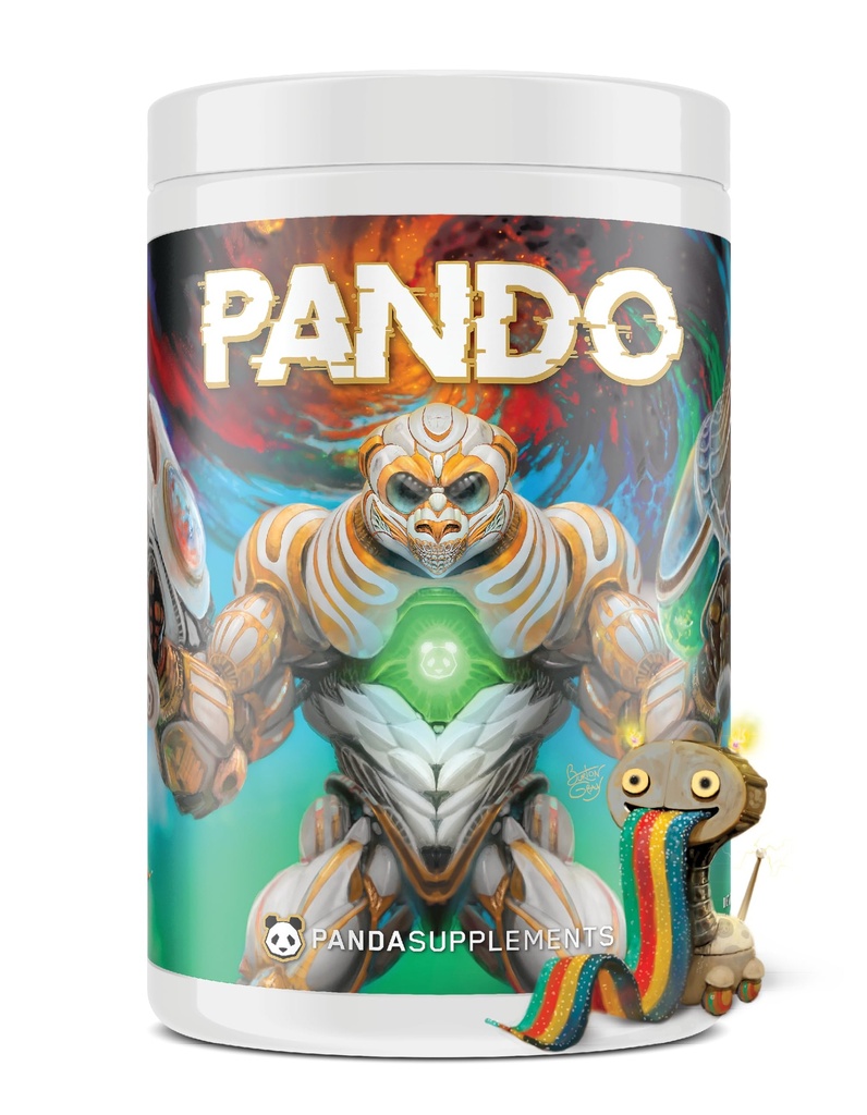 Underground Bio Labs Panda Supps: Pando Pre-Workout | 400mg Fast and Extended Release Caffeine | 6G L-Citrulline for Maximum Pumps and Endurance | 25 Servings (Sour Robo Belts)