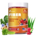 10-in-1 Prebiotic Fiber Gummies for Digestive Health & Regularity - GLP-1 Friendly - No Sugar Added Mixed Berry Flavor with Greens - Daily Supplement for Adults - 60 Count