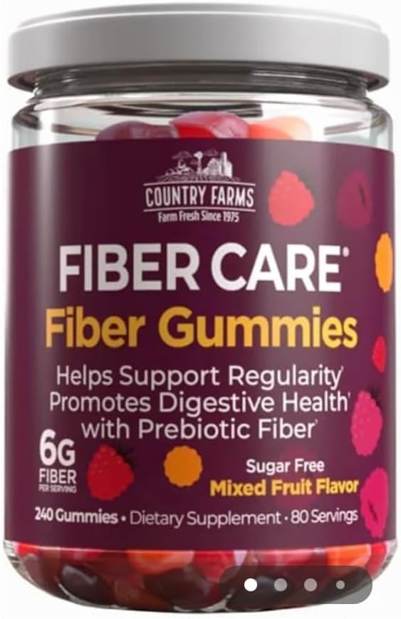 Fiber Care Prebiotic Gummies, 6g of Fiber Per Serving, FOS from Beets, Digestive Health, Supports Regularity, Mixed Fruit Flavor, (240 Gummies)