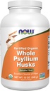 Now Foods Supplements, Whole Psyllium Huss, Certified Organic, Non- GMO Project Verified, Opløselige Fiber, 12 -Ounce