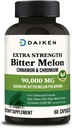 DAIKEN Bitter Melon, Cinnamon & Chrom, 90.000 mg Ækvivalent Per Serving Extra Strength, 100% Vegetar Bitter Melon Kapsler med kanel Chrom & Zink, 60 Kapsler