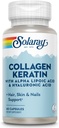 SOLARAY Collagen Keratin med Alpha Lipoic Acid og Hyaluronic Acid - Type I, II og III Collagen piller - hår, hud, negle og fælles sundhedsstøtte - 30 Servere, 60 Kapsler