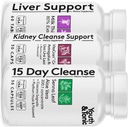 Youth & Tonic 3X Body Cleanse og Detox piller til kvinder & mænd med lever, Nyre, Colon Kosttilskud til støtte sunde funktioner og for tab af uønskede Urenheder og stofskifteaffald. 120 Kapsler